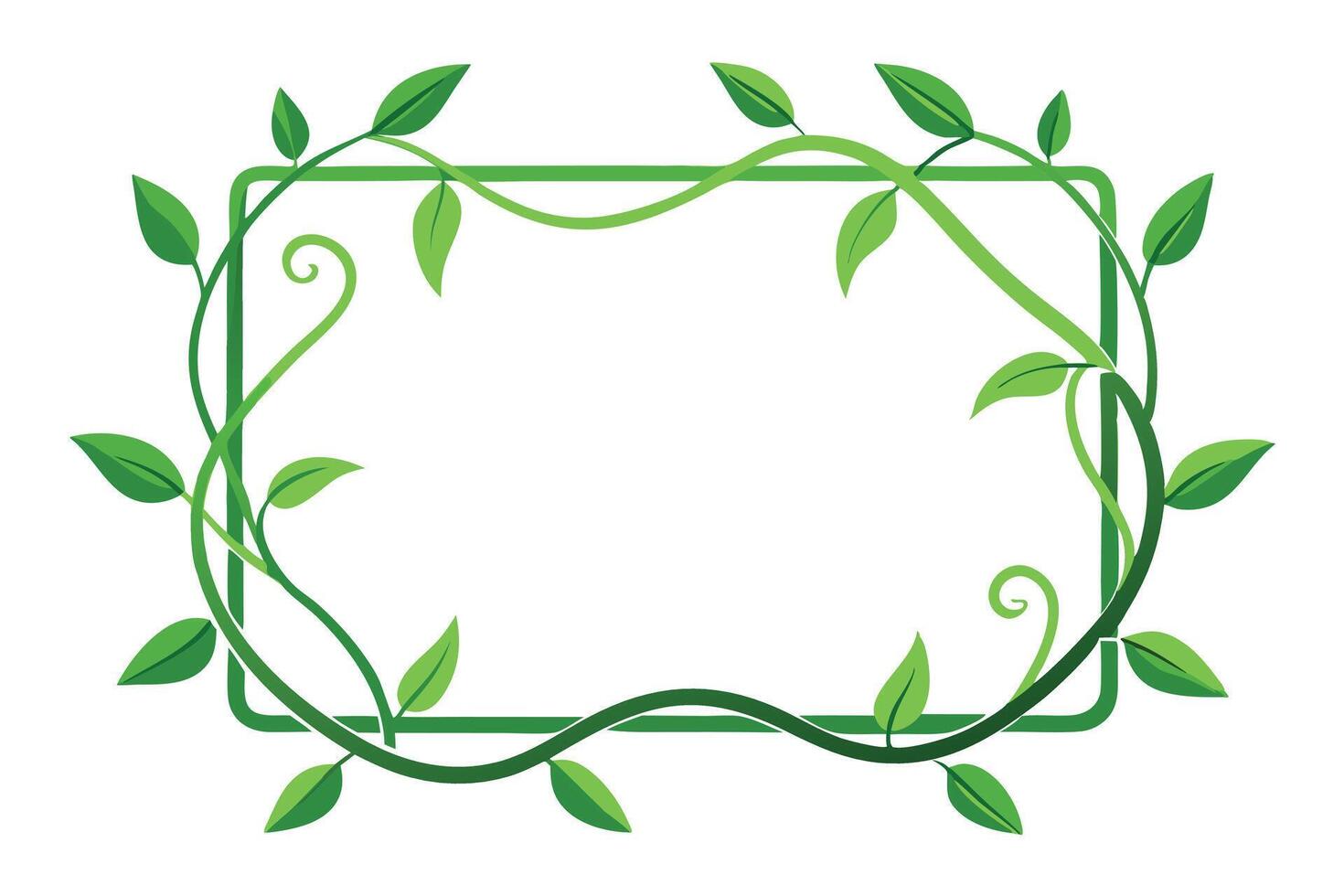 NatureInspired with Climbing Vines and Green Leaves on a White Background vector