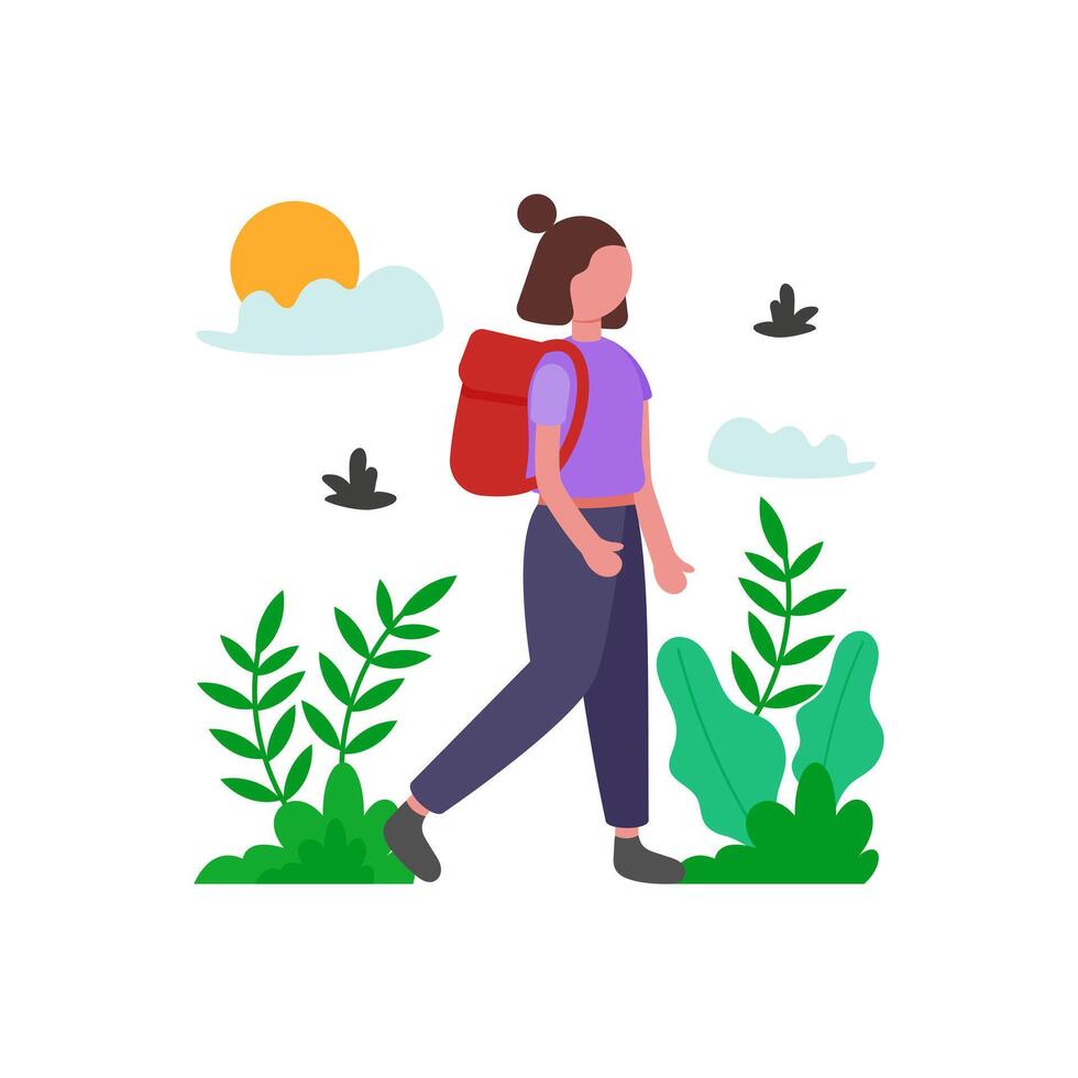 Nature Walk To Refresh Mind vector