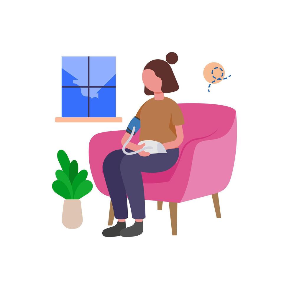 Checking Blood Pressure Regularly vector