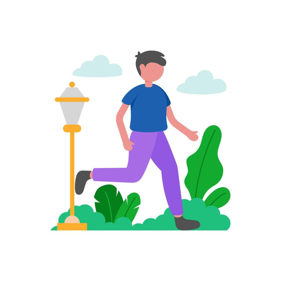 Morning Jogging To Stay Active vector