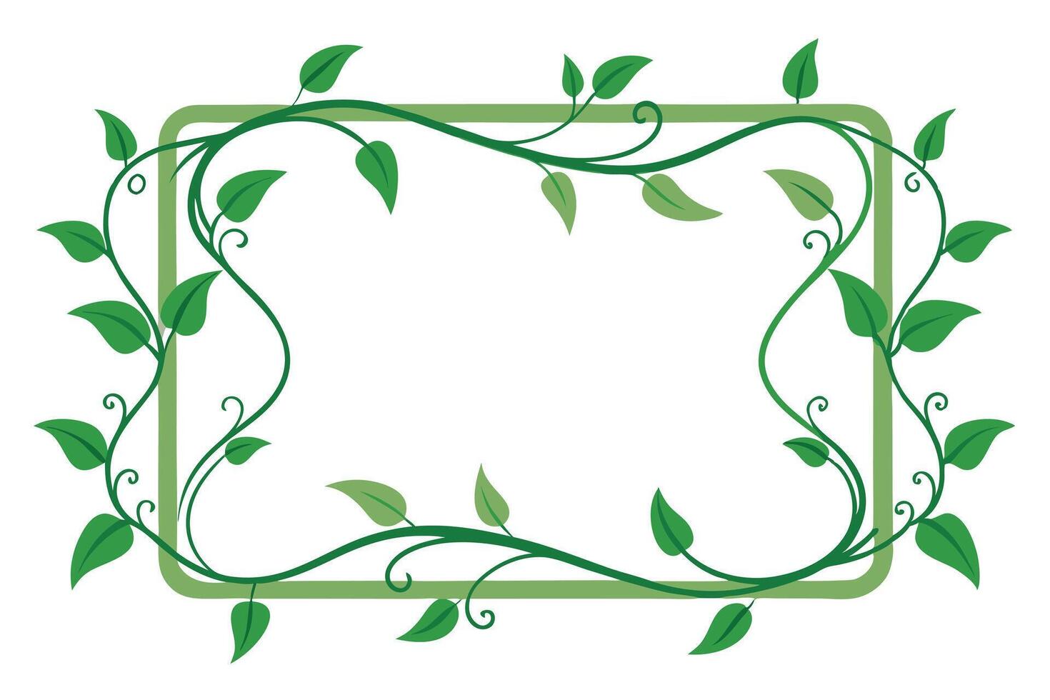 Decorative with Green Vines and Leaves on Transparent Background vector