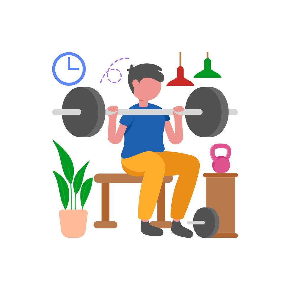 Gym Workout For Muscle Strength vector
