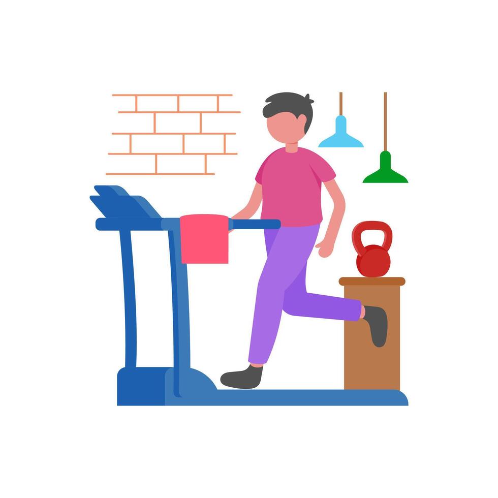 Treadmill Exercise For Cardio Health vector