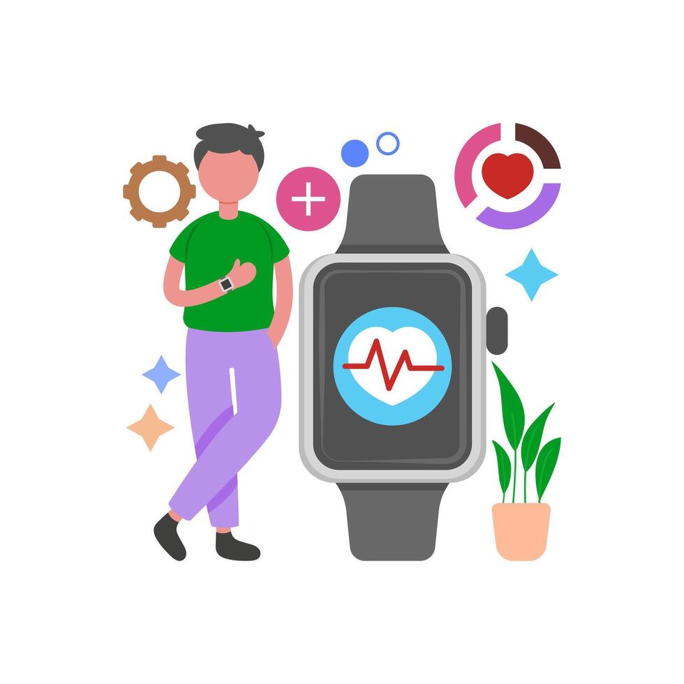 Heart Rate Monitor During Exercise vector