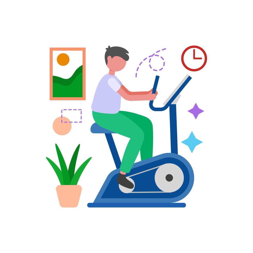 Stationary Bike For Leg Endurance vector