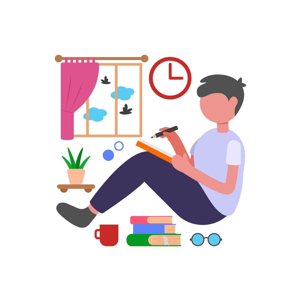 Mindfulness Practice For Present Awareness vector