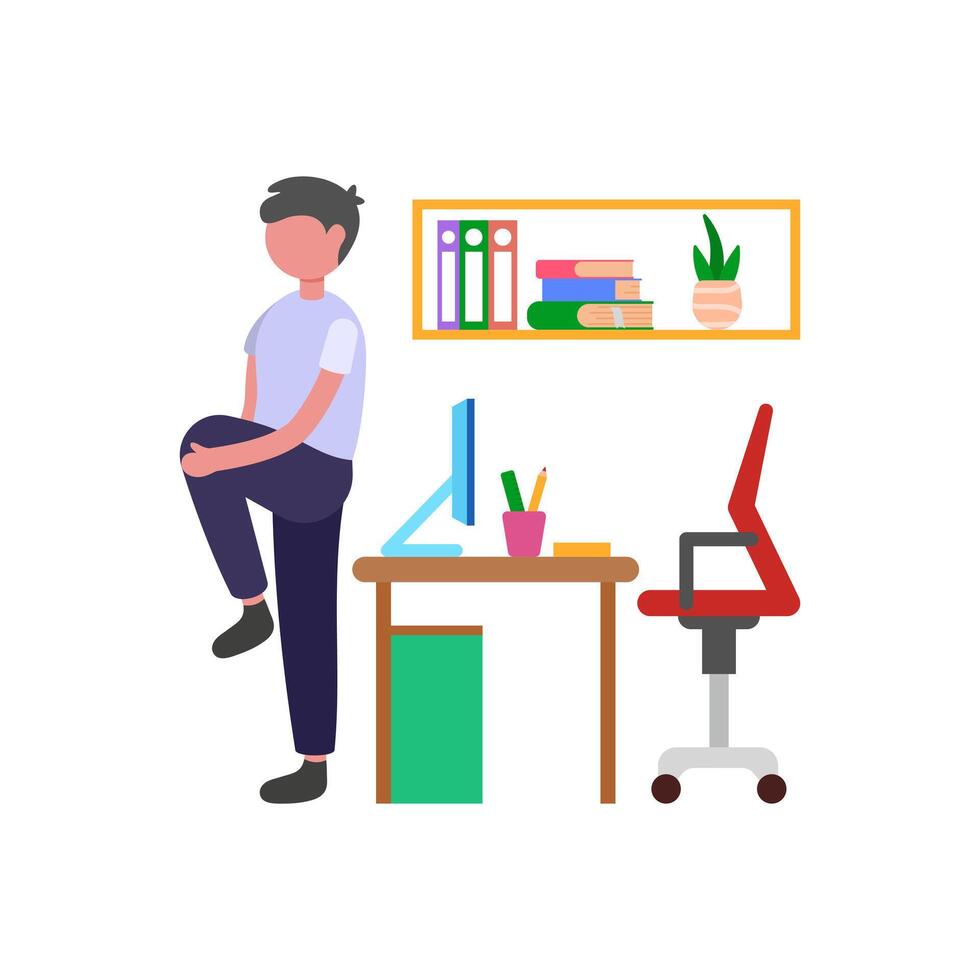 Office Workout For Desk Workers vector