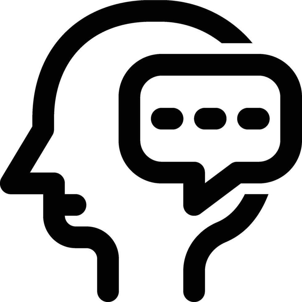 Human Communication, Intrapersonal, Self Talk Outline Icon vector