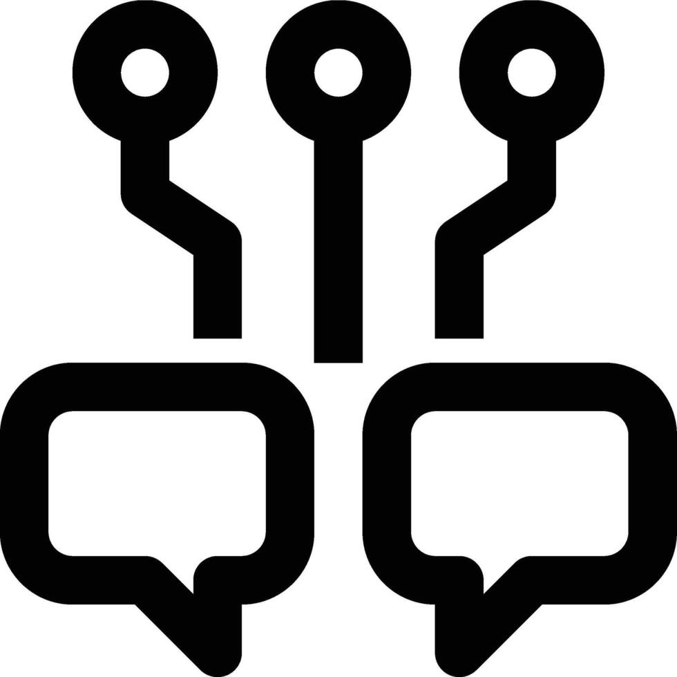 Communication Technology, Artificial Intelligence, Communications Outline Icon vector