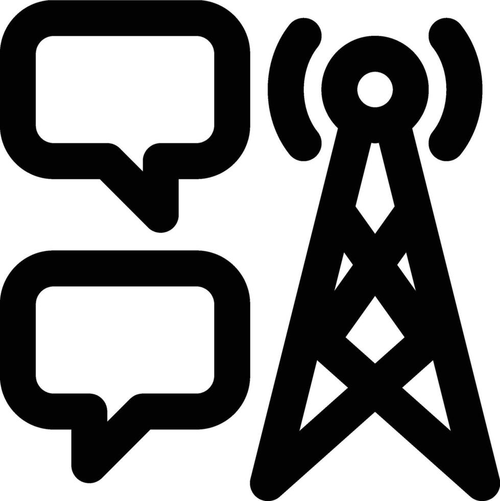 Communication Tower, Transmission, Tower Outline Icon vector