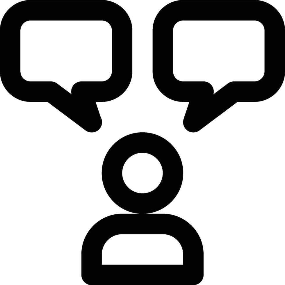 Intrapersonal, Communication, Monologue Outline Icon vector