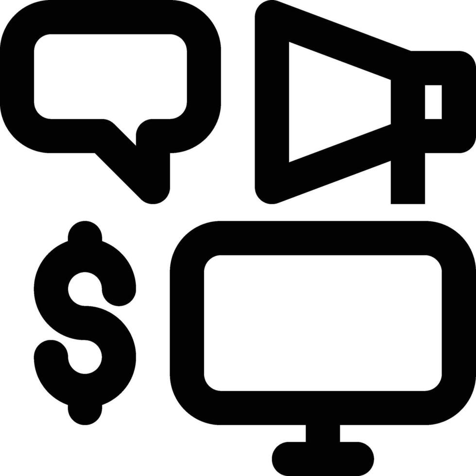 Paid Ads, Commercial Ads, Commercial Outline Icon vector