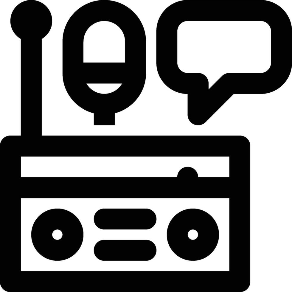 Radio, Broadcast, Communication Outline Icon vector