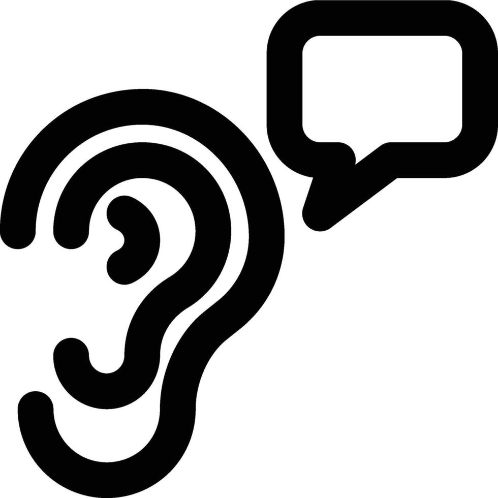Listen, Hear, Listening Outline Icon vector