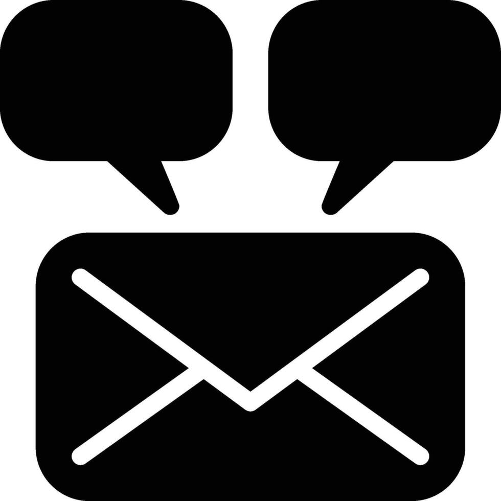 Message, Email Conversations, Communication Glyph Solid Icon vector