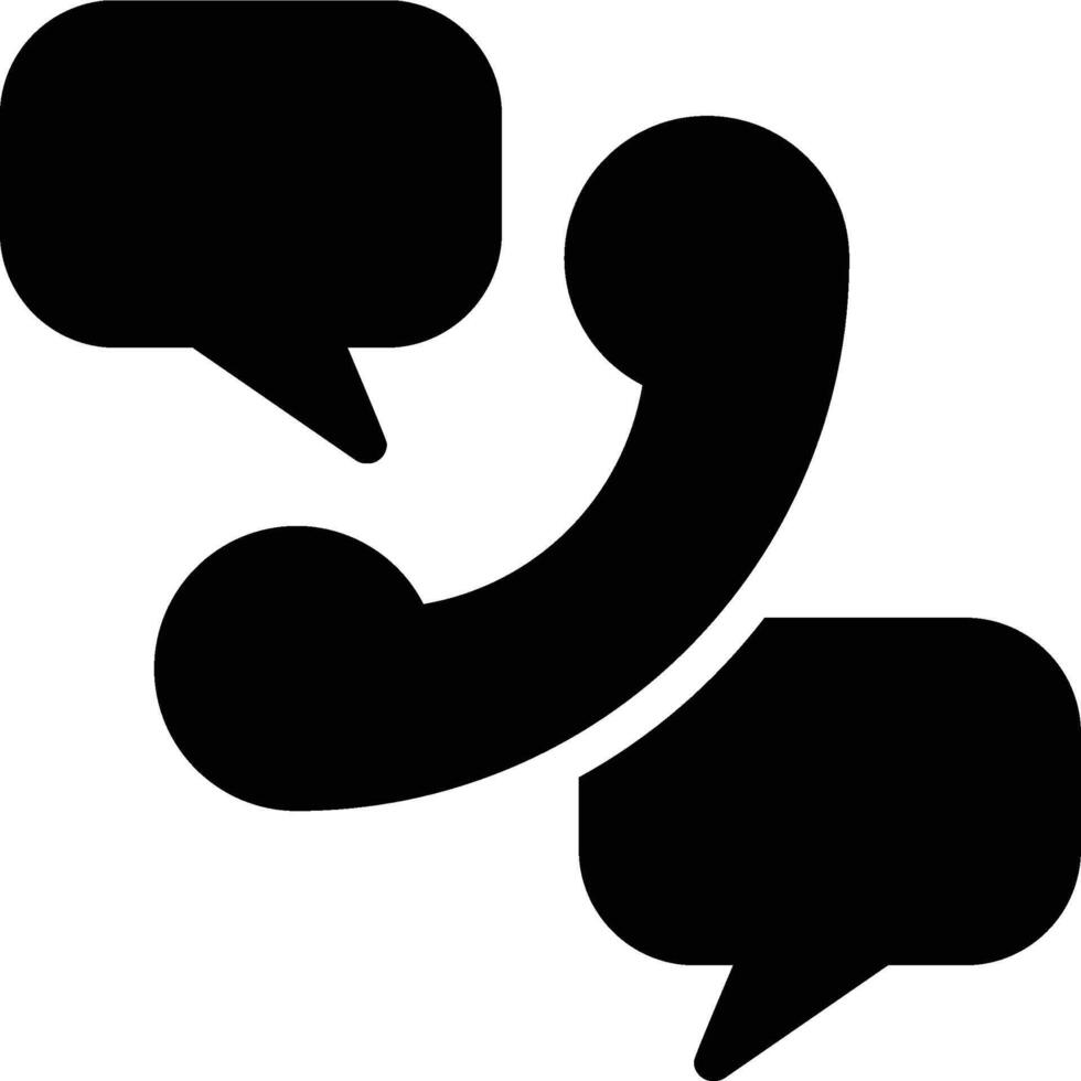 Telephone Conversations, Speak, By Phone Glyph Solid Icon vector
