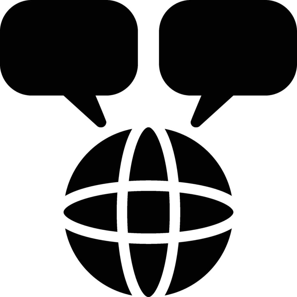 Language, Linguistic, Communication Glyph Solid Icon vector