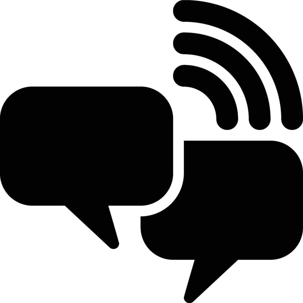 Online Chat, Online, Chatting Glyph Solid Icon vector