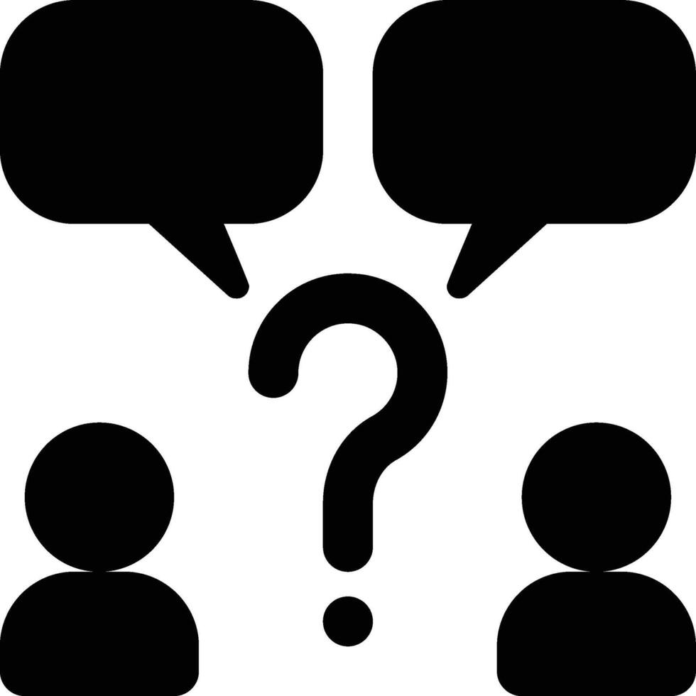 Discussion, Question, Asking Glyph Solid Icon vector