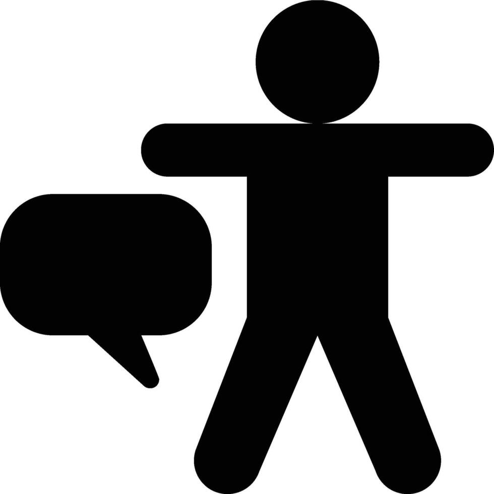 Body Language, Non Verbal, Communication Glyph Solid Icon vector