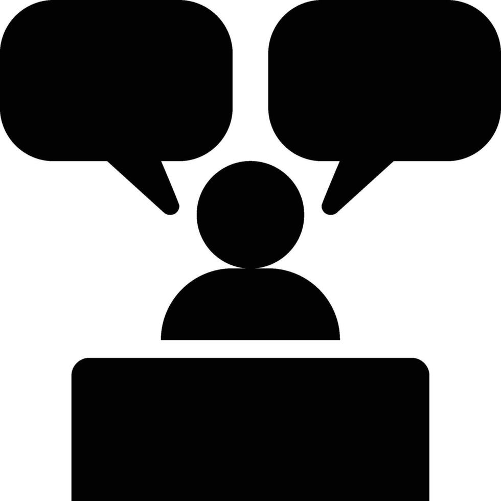 Speech, Speak, Communications Glyph Solid Icon vector