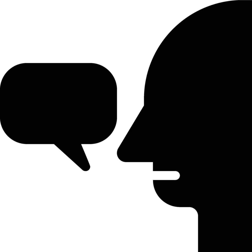 Speaking, Speak, Speech Glyph Solid Icon vector