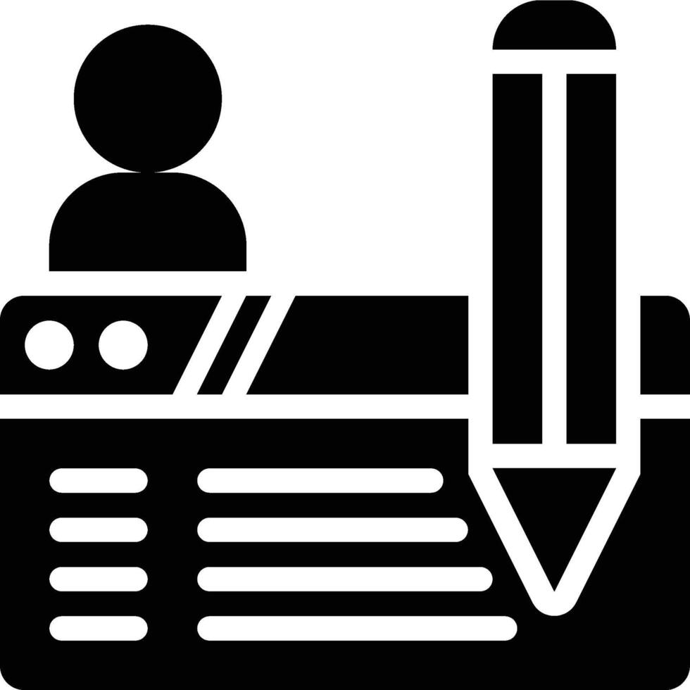 Blog, Personal Blog, Blogging Glyph Solid Icon vector