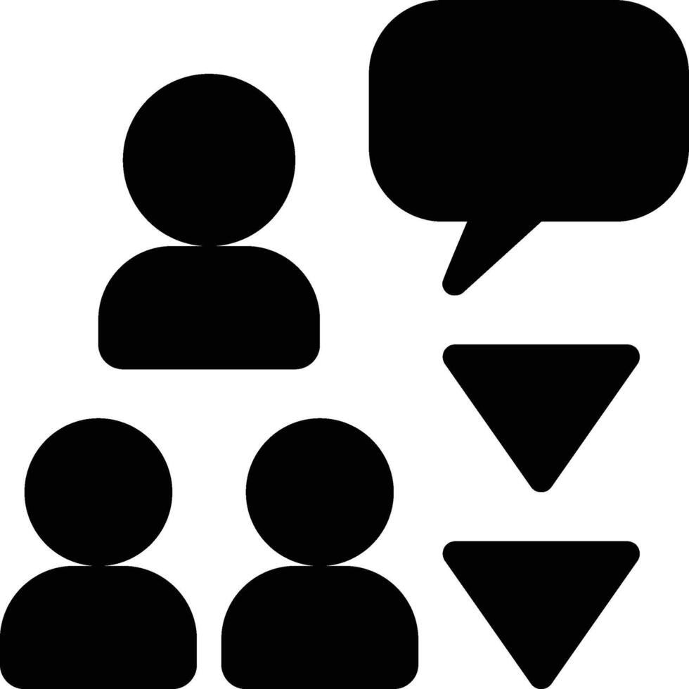Downward Communication, Corporate Communication, Hierarchy Glyph Solid Icon vector