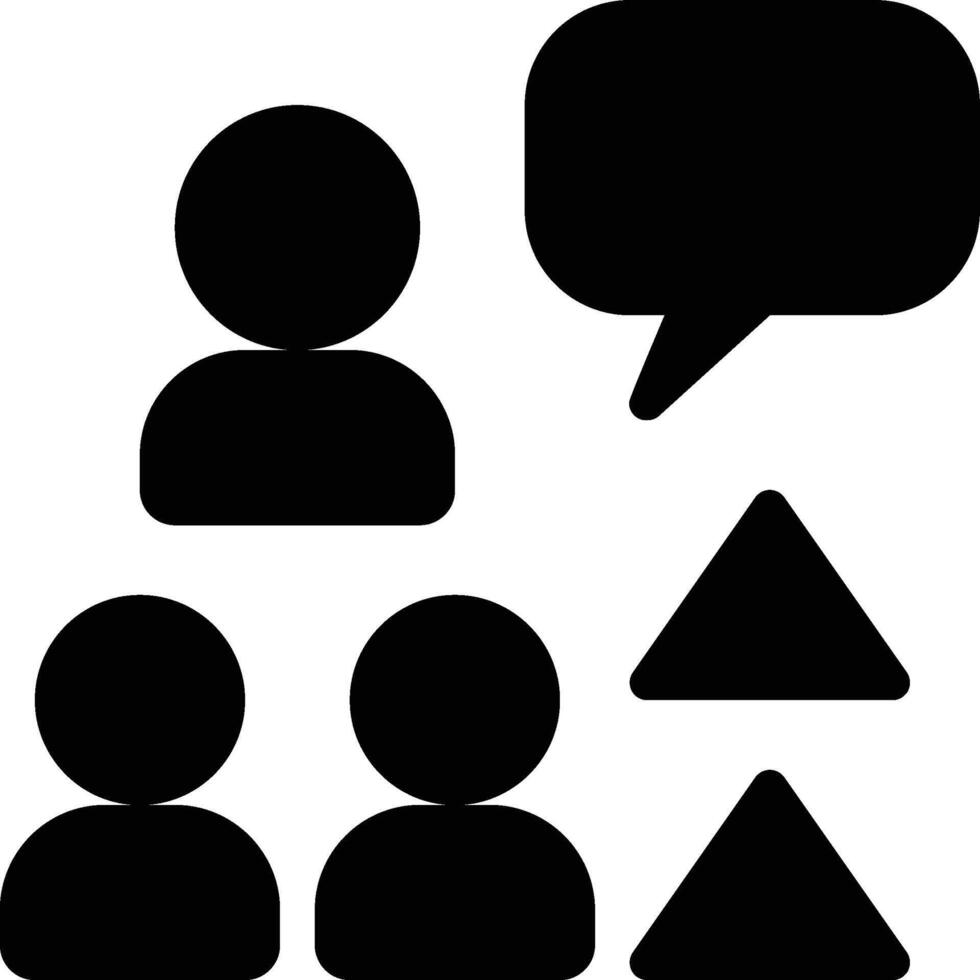 Upward Communication, Corporate Communication, Feedback Glyph Solid Icon vector