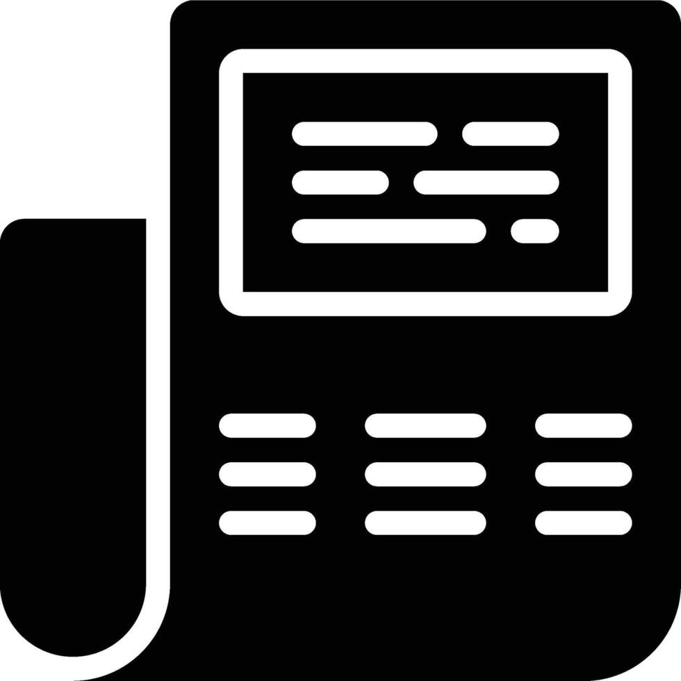 Headline, News, Newspaper Glyph Solid Icon vector