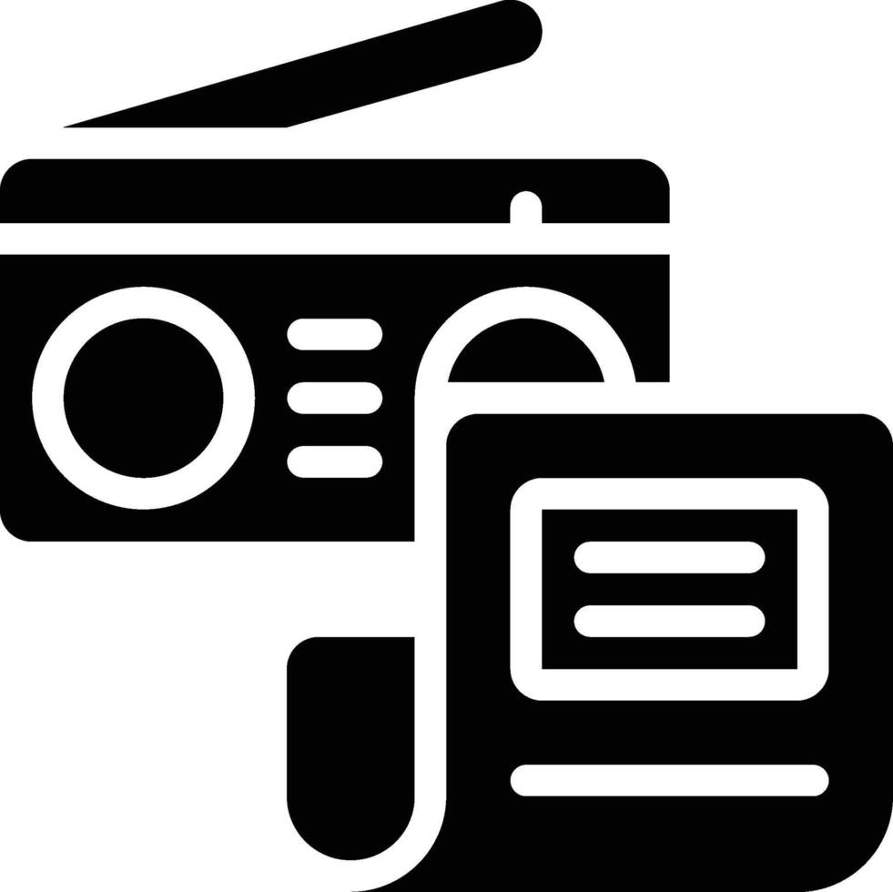 Mass Media, Mass Communication, Newspaper Glyph Solid Icon vector