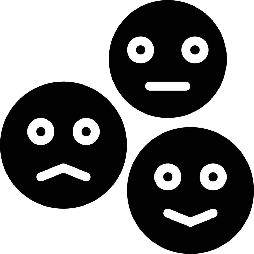 Facial Expressions, Face Expressions, Emotions Glyph Solid Icon vector