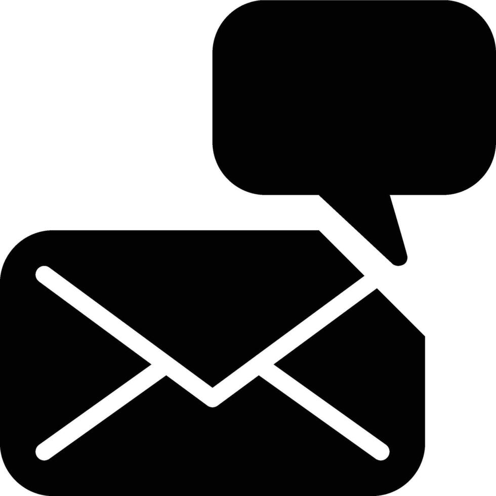 Message, Email, Chat Glyph Solid Icon vector