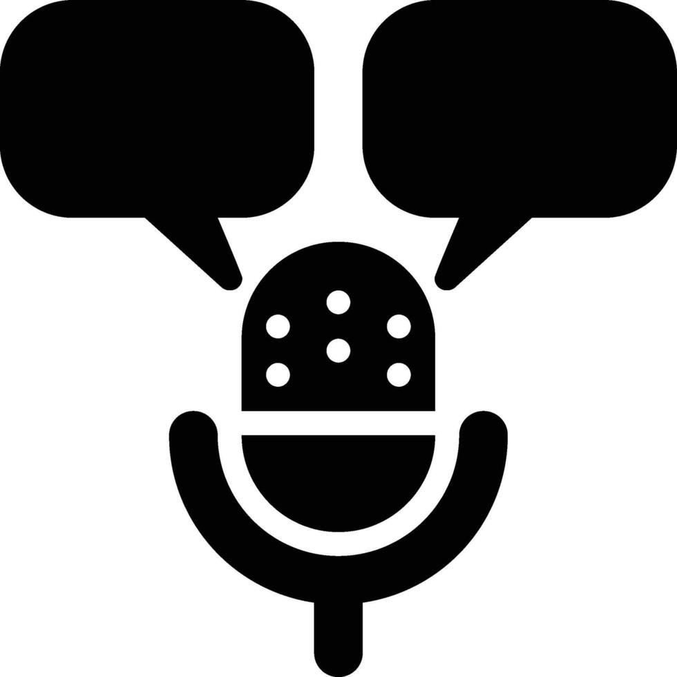 Podcast, Broadcasting, Communications Glyph Solid Icon vector