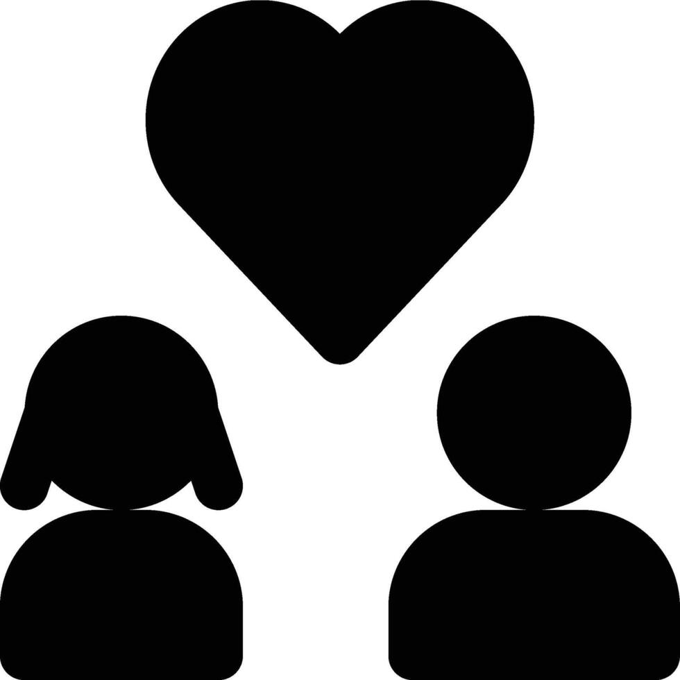 Married, Couple, Relationship Glyph Solid Icon vector
