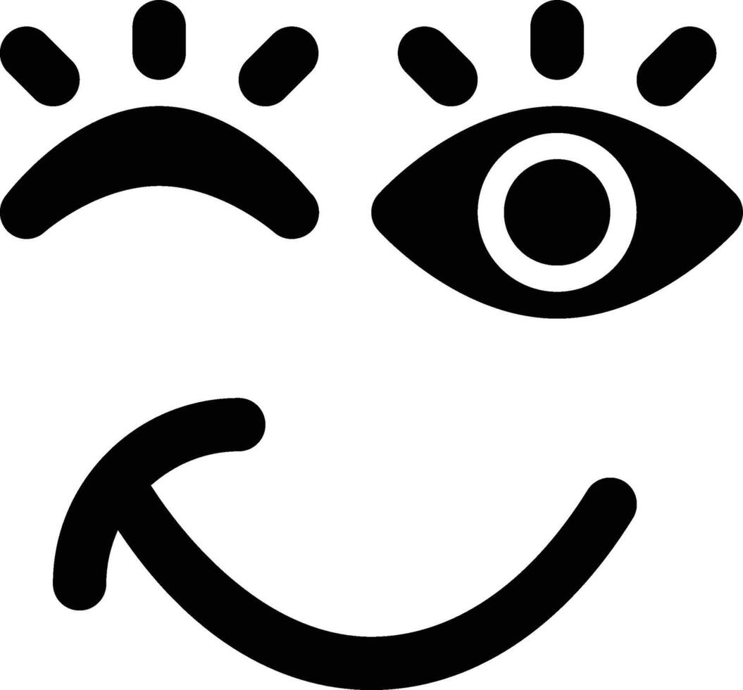 Winking, Winking Eye, Winking Face Glyph Solid Icon vector