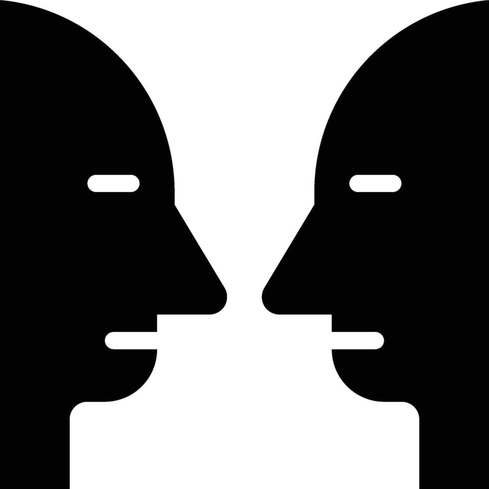 Face to Face, Interview, Interaction Glyph Solid Icon vector