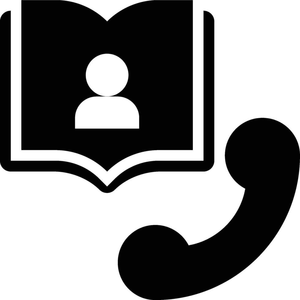 Contact Book, Phone Book, Phone Contact Glyph Solid Icon vector