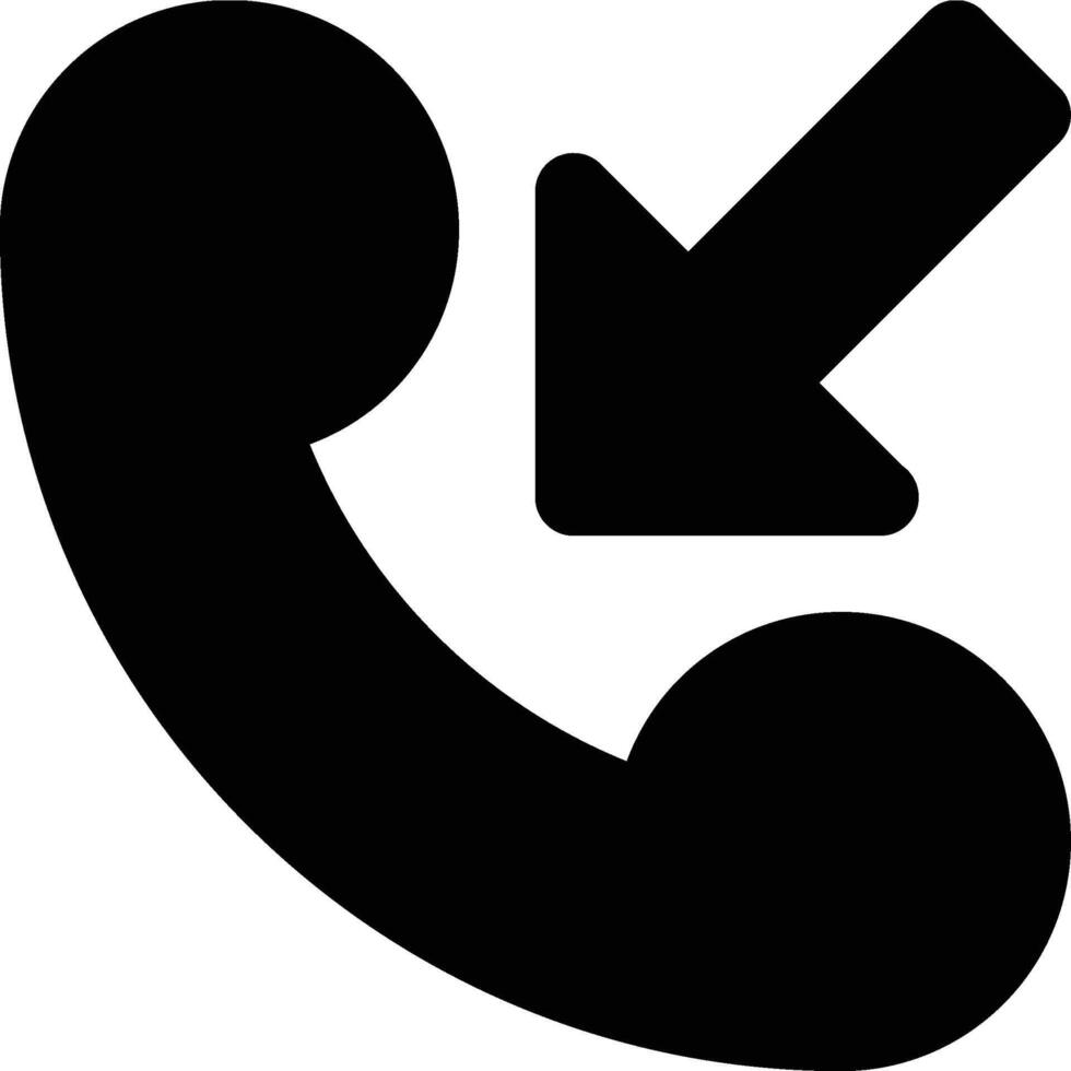 Incoming Call, Phone Receiver, Telephone Call Glyph Solid Icon vector