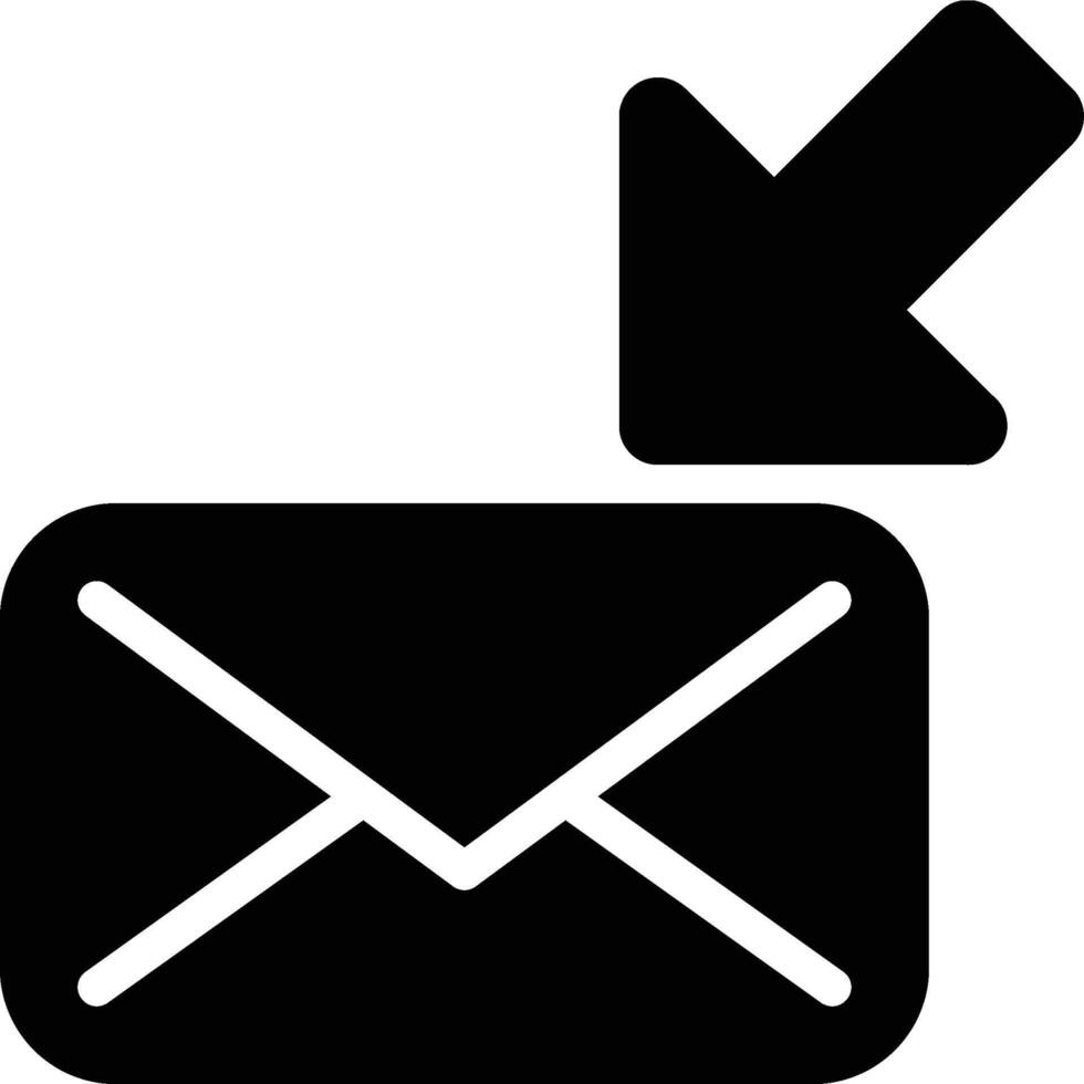 Receive Email, Receiving Email, Inbox Glyph Solid Icon vector