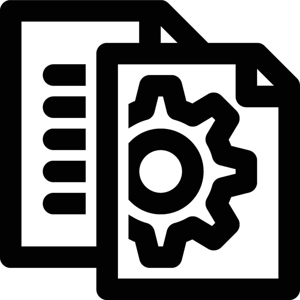 Document Setting, File Setting, Data Engineering Outline Icon vector
