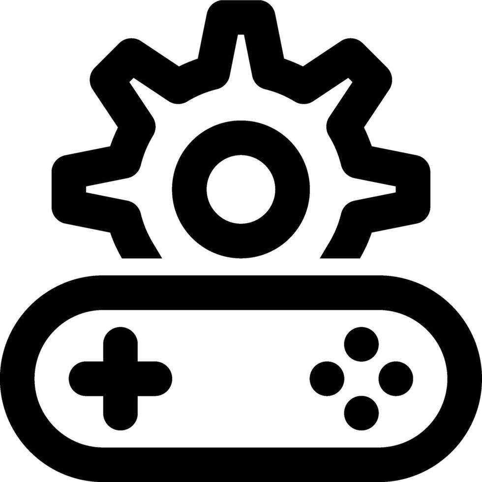 Game Setting, Game Engine, Game Configuration Outline Icon vector