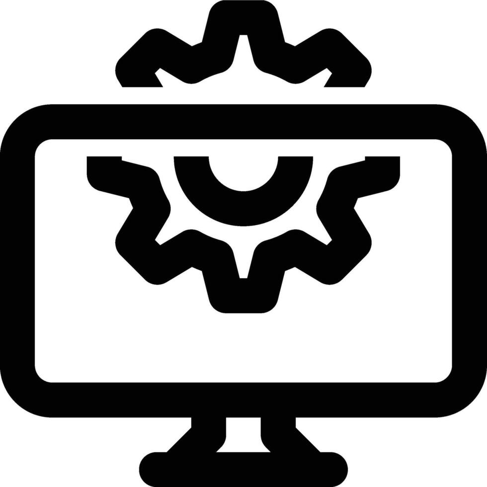 Screen Setting, TV Setting, Display Setting Outline Icon vector