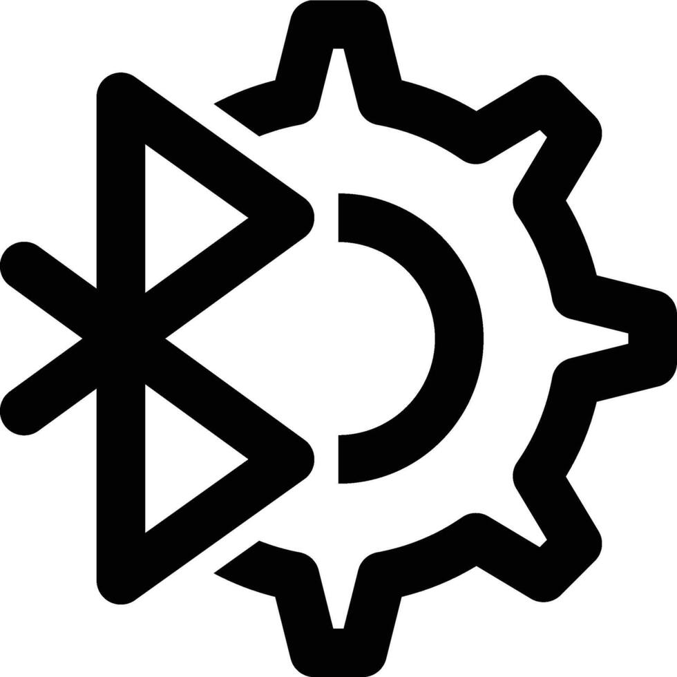 Bluetooth Setting, Bluetooth Setup, Bluetooth Configuration Outline Icon vector