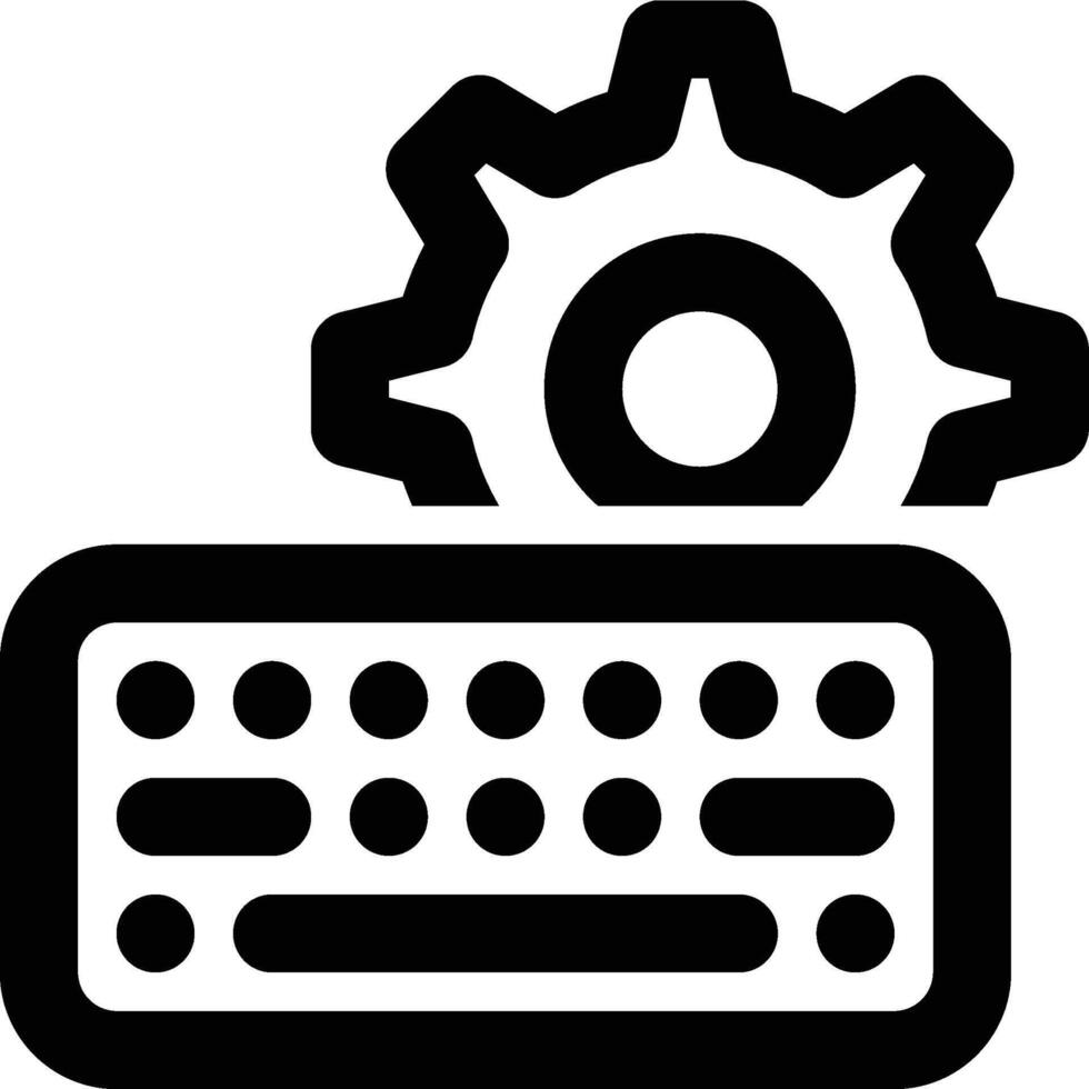 Keyboard Setting, Keyboard Configuration, Keyboard Setup Outline Icon vector