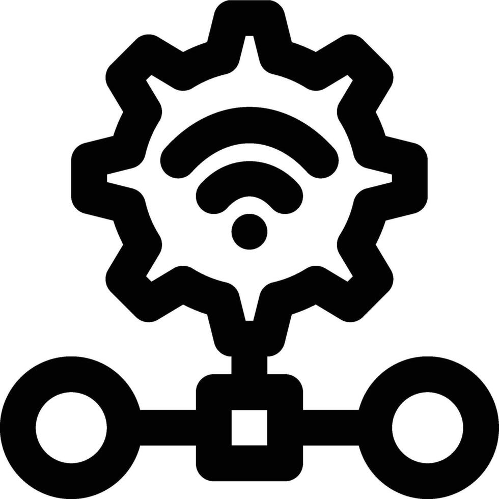 Network Setting, Network Configuration, Network Setup Outline Icon vector
