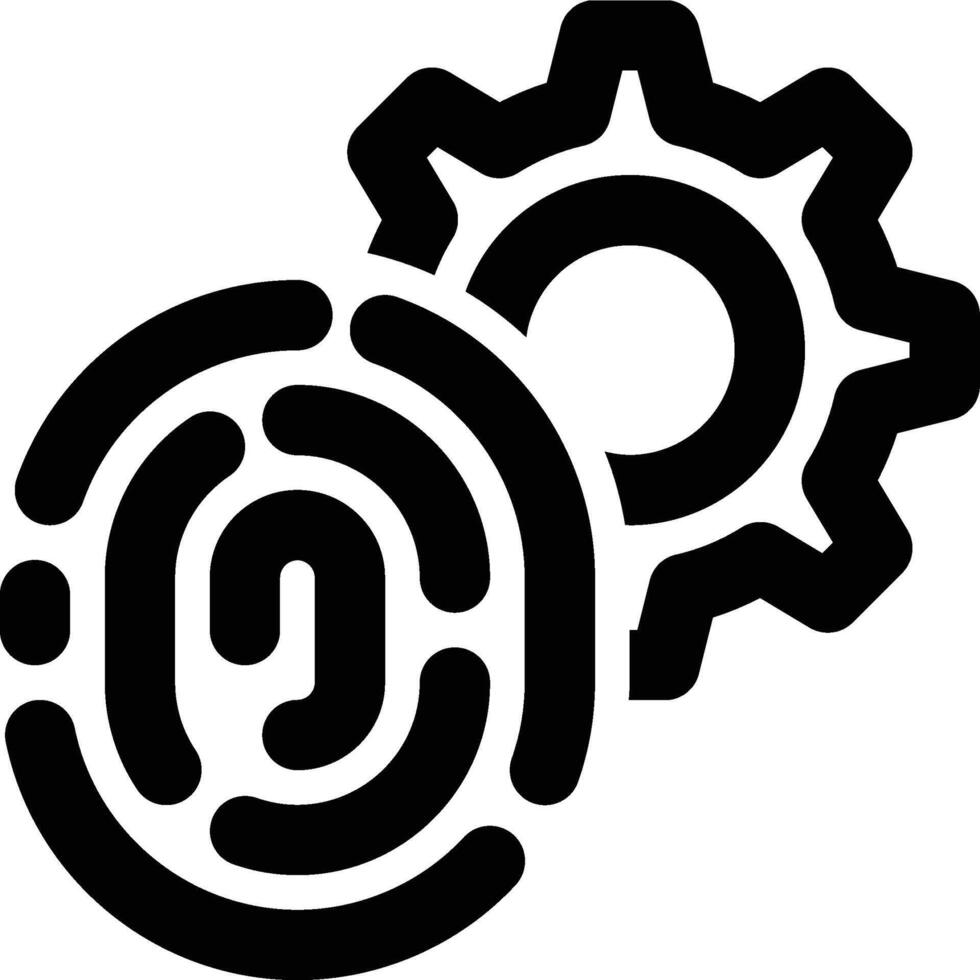 Fingerprint Setting, Biometric, Fingerprint Outline Icon vector