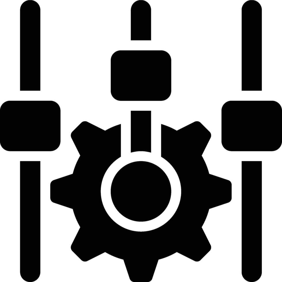 Control, Options, Setting Glyph Solid Icon vector
