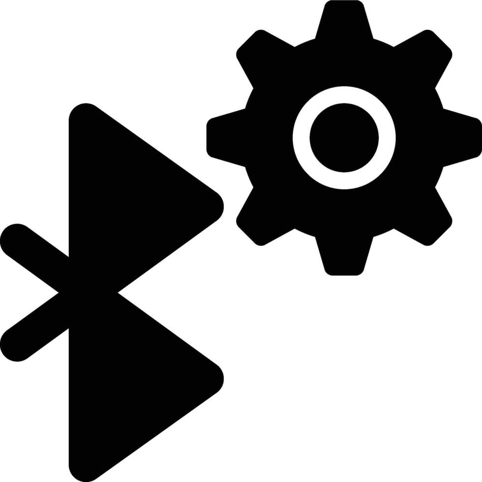 Bluetooth Setting, Bluetooth Setup, Bluetooth Configuration Glyph Solid Icon vector