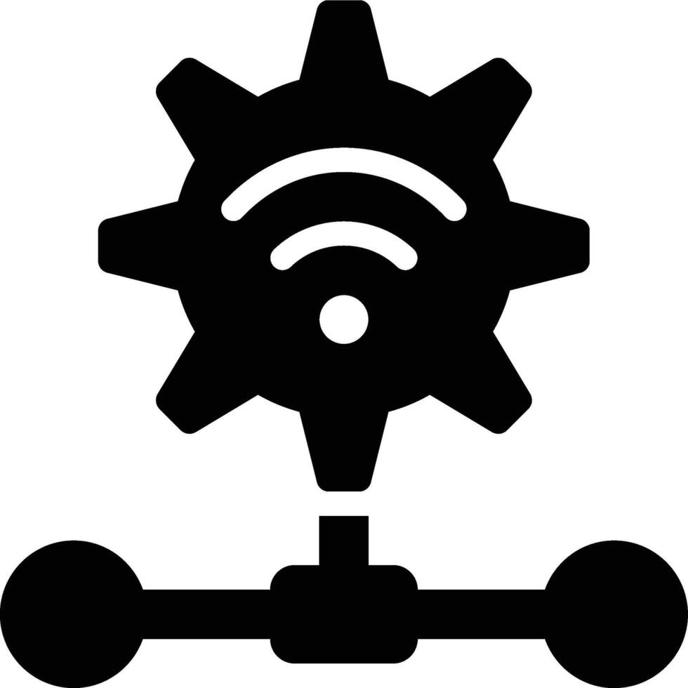 Network Setting, Network Configuration, Network Setup Glyph Solid Icon vector